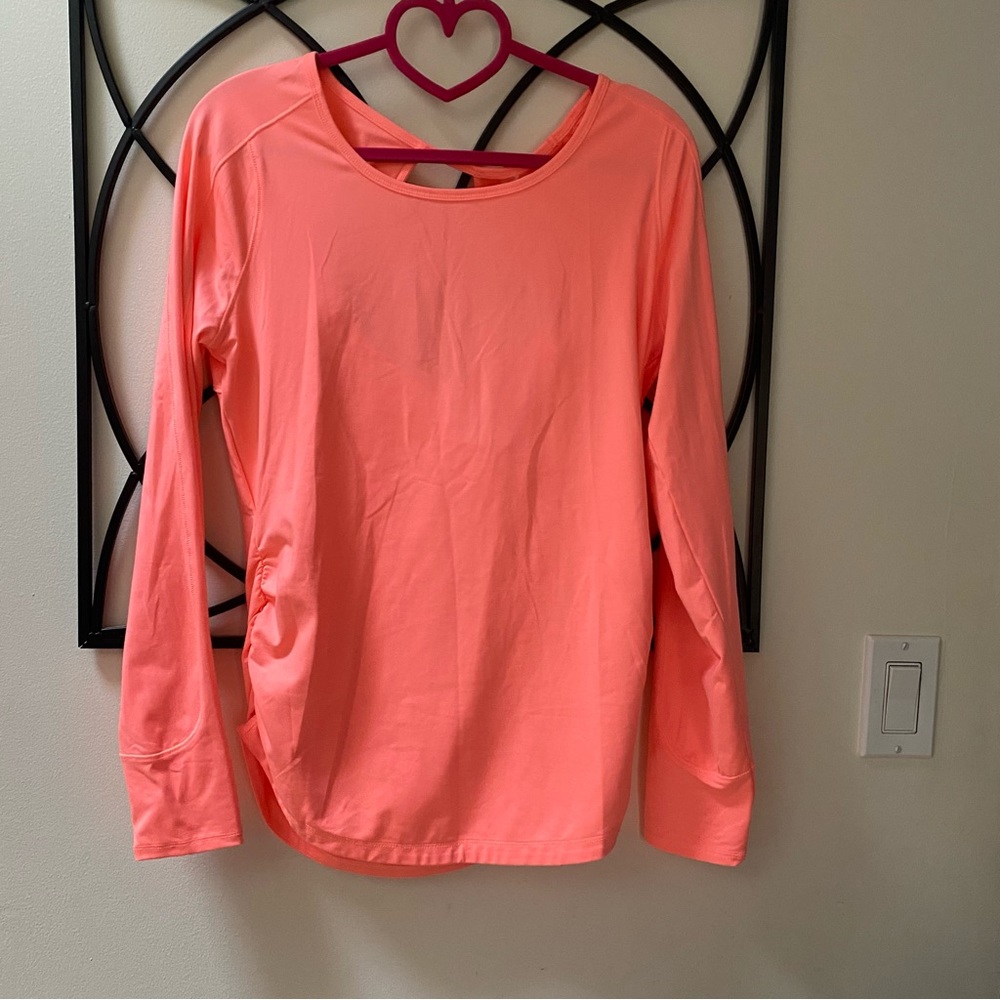 Calia open back ruched long sleeve to